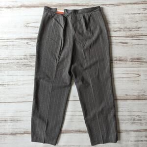 Croft and Barrow Streatch Gray Pinstripe Relaxed Fit Trousers sz 14P New